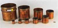 Set Nine Indian Graduated Copper/Brass Measures