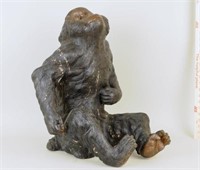 Large Cast Bronze Patinated Chimpanzee