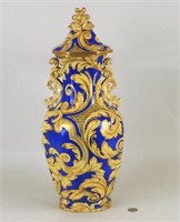 Continental Porcelain Faience Covered Jar
