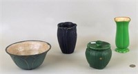 Grueby Pottery Vase, Bowl And Other Pottery