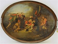 Toleware Oval Tray Depicting Death of Gen. Wolfe