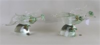 Pair Of Blown Glass Duck Figures
