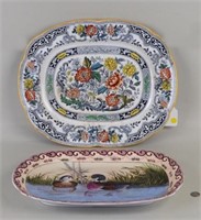 Two Transfer Decorated Porcelain Platters