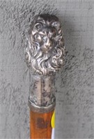 Russian Silver Lion Head Cane