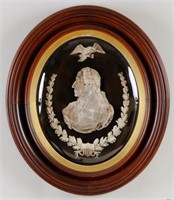 Demarest Frosted Silver Cameo Portrait Washington
