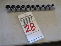 LOT, SNAP-ON 1/2" DRIVE SOCKET SET, 10MM - 19MM