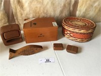 Lot of Small Wooden Trinket Boxes