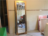 Large Brass Colored Beveled Mirror