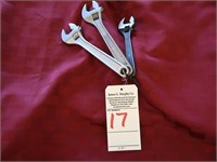 LOT, (3) ASSORTED ADJUSTABLE WRENCHES, 8" - 10"