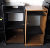 2 Tall Stereo Component Cabinets With Shelves