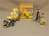 Vintage Tin Litho Wind-Up Toys.