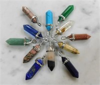 Stone and Glass Pendant Selection.  12 pc.