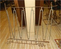 Wrought Iron Fence Panel and Rack with Hooks.