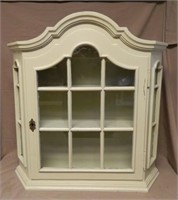 Painted Wooden Hanging Display Cabinet.