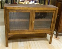 Oak Cabinet Topper with Glass Doors.