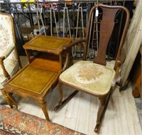 Rocker Chair and Tiered Occasional Table. 2 pc.