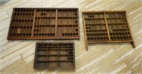 Printer's Wooden Type Set Trays.