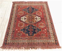Hand Knotted Wool Rug.  66" x 54 1/2".