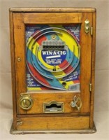 English Allwin "Win-A-Cig" Penny Slot Machine.