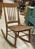 American Oak Spindle Back Rocking Chair.