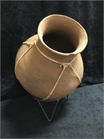 Large Clay Pot with Stand