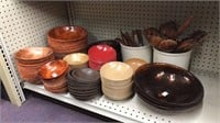 Wooden Bowls and Salad Utensils