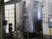APPROX 8' DIA. X 78" HIGH S/S COOLANT WATER TANK