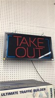 Backlit Take Out Sign 27x14"