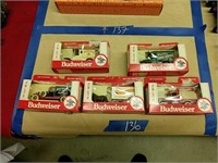 5 Lledo Budweiser cars as shown new in the box