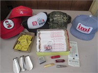 IMI pencils & hat -other advertising pieces -etc