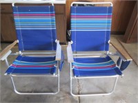 2 adjustable folding lawn chairs