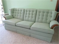 green plaid sleeper sofa