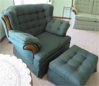 larger green chair & ottoman