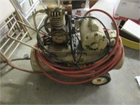 older small champion air compressor & hose