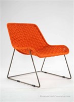 Wire Frame with Orange Woven Seat