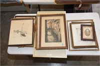 Lot #53 (+/-13) Framed Prints to include; Quiet