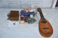 Lot #65 Misc. lot to include; Ukulele, hat with