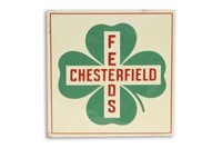 Embossed Tin Chesterfield Feeds Sign