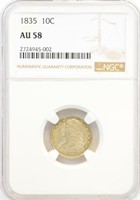 Certified 1835 Bust Dime.