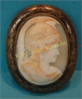 Antique Shell Cameo Brooch featuring