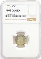 Cameo Proof 1883 Seated Dime.