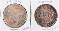 Coin 2 Morgan Silver Dollars 1879-P & 1887-P