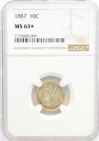 Just Miss Gem 1887 Seated Dime.