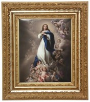 Lg. KPM Hand Painted Porcelain Plaque