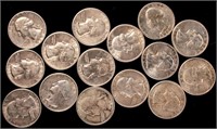 Coin 15 Washington Silver Quarters 1930's Nice!