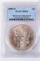 Coin 1885-O  Morgan Silver Dollar PCGS MS62