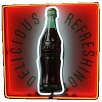 Porcelain Coca Cola Neon Bottle Sign