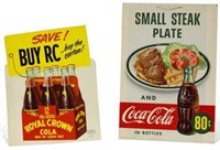 Coca-Cola and RC Cola Cardboard  Advertising Signs