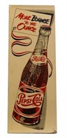 Embossed Tin Pepsi Cola More Bounce to Ounce Sign