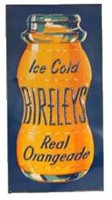 Tin Bireleys Orange Soda Sign